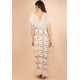 Vestido Longo Renda Filé Off White