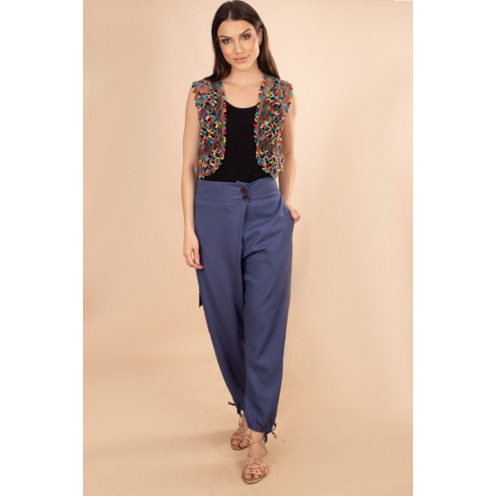 Colete Renda Bilro Multicolor