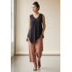 Blusa Regata Assimétrica Malha Preta