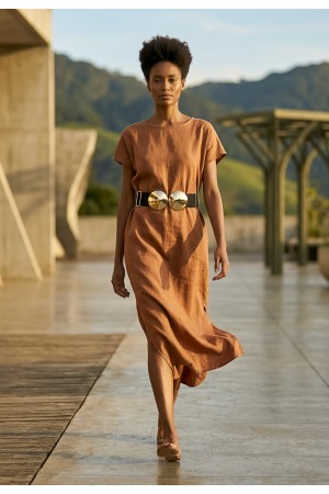 Cinto de Elástico Preto Fivela de Encaixe Dourado