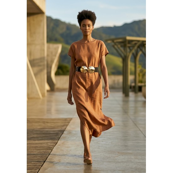 Cinto de Elástico Preto Fivela de Encaixe Dourado