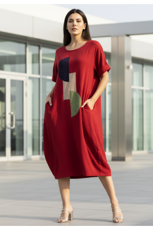 Vestido Midi Amora Malha Midi Plus Bordô