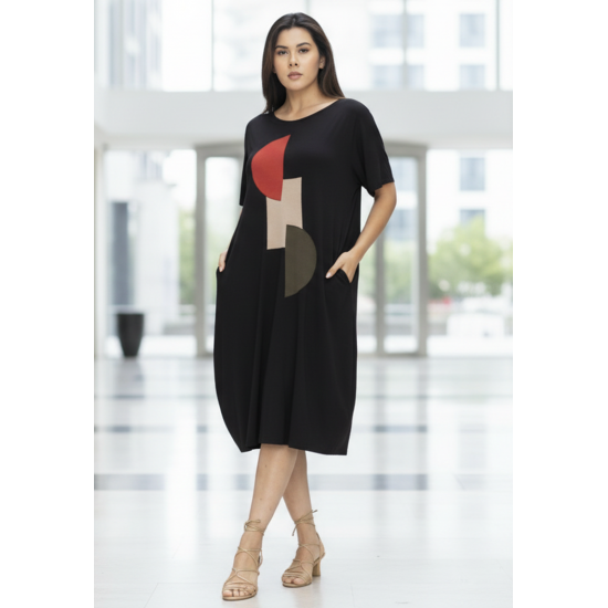 Vestido Midi Amora Malha Plus Preto