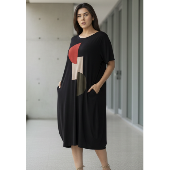 Vestido Midi Amora Malha Plus Preto