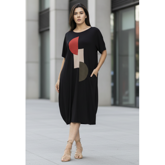 Vestido Midi Amora Malha Plus Preto