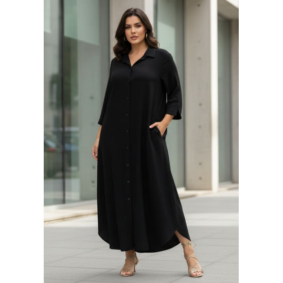 Vestido Chemise Tapajó Viscose Preto