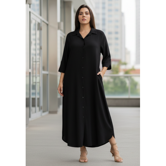 Vestido Chemise Tapajó Viscose Preto