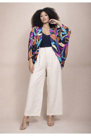 Kimono Viscose Manga Ampla  Estampa Aurora Urbana