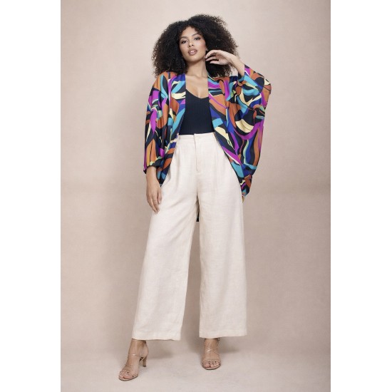 Kimono Viscose Manga Ampla  Estampa Aurora Urbana