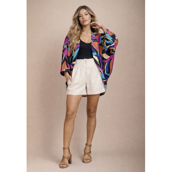 Kimono Viscose Manga Ampla  Estampa Aurora Urbana