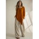 Blusa Ererê Malha Assimétrica Manga Longa Terracota