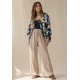 Kimono Viscose Manga Ampla Estampa Jardim Noturno