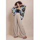 Kimono Viscose Manga Ampla Estampa Jardim Noturno