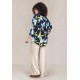 Kimono Viscose Manga Ampla Estampa Jardim Noturno