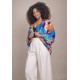 Kimono Viscose Manga Ampla Estampa Aurora Profunda