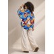 Kimono Viscose Manga Ampla Estampa Aurora Profunda