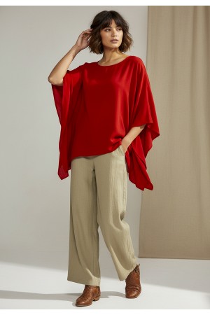 Blusa Poncho Baguari Amplo Terracota