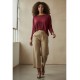 Blusa Canoa Malha Manga 3/4 Bordô