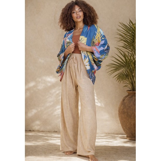 Kimono Viscose Manga Ampla Estampa Brisa Botânica