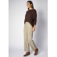 Blusa Canoa Malha Manga 3/4 Marrom