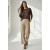 Blusa Canoa Malha Manga 3/4 Marrom