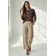 Blusa Canoa Malha Manga 3/4 Marrom