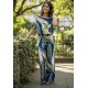 Calça Pantalona Granja Malha Estampa Selva Azul