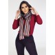 Echarpe Lenço Feminino Panamá Listras Marrom