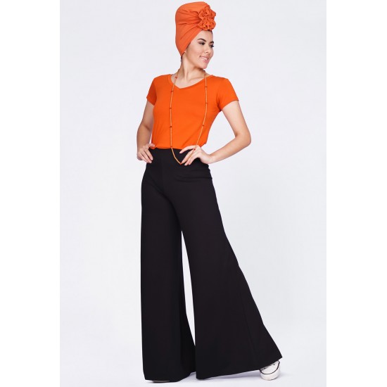Calça Pantalona Granja Malha Preta