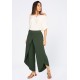 Calça Pantacourt Garatéa Transpassada Malha Verde Musgo Calça Pantacourt Garatéa Transpassada Malha Verde Musgo