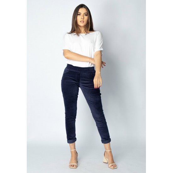 Calça Veludo Caaró Algodão Azul