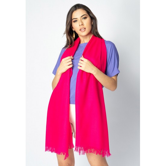 Echarpe Lenço Feminino Panamá Rosa Choque