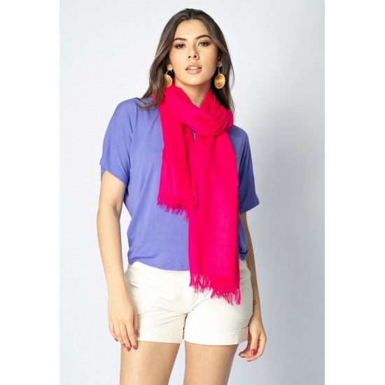 Echarpe Lenço Feminino Panamá Rosa Choque