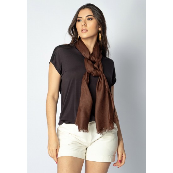 Echarpe Lenço Feminino Panamá Marrom