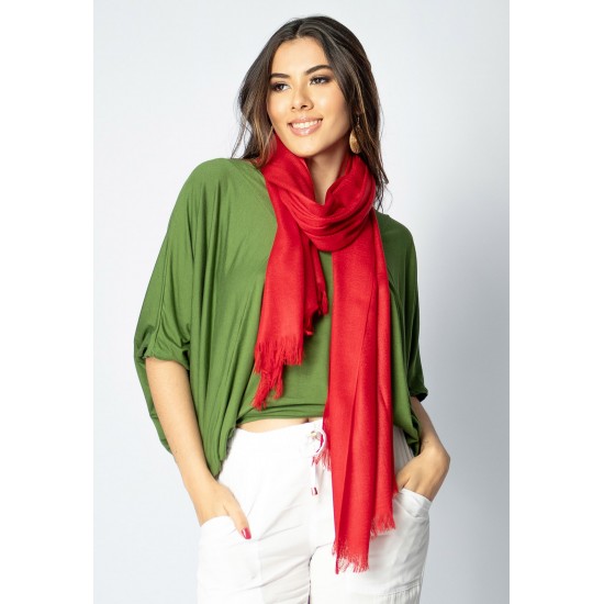 Echarpe Lenço Feminino Panamá Vermelha