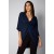 Blusa Drapeada nas Costas Malha Manga Longa Azul Marinho