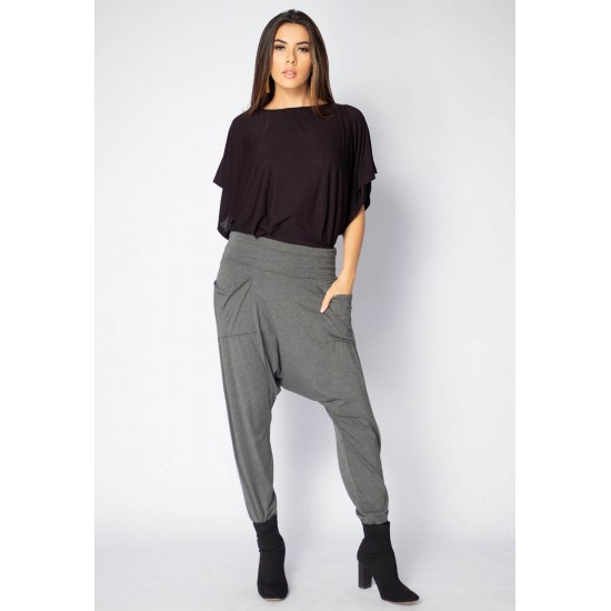 Calça Saruel Malha com Bolso na Frente Mescla