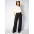 Calça Pantalona Viscose Reta Embuá Preta