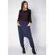 Calça Saruel Malha com Bolso na Frente Azul Marinho