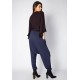 Calça Saruel Malha com Bolso na Frente Azul Marinho