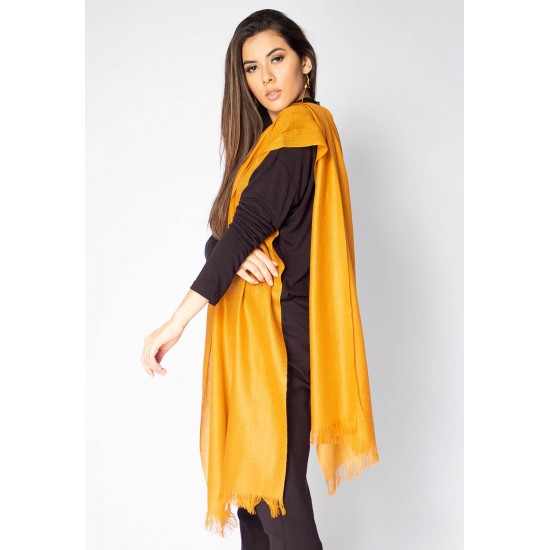 Echarpe Lenço Feminino Liso Panamá Liso Ocre Dourado