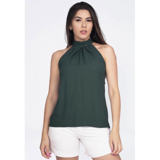 Blusa Trapézio Kaiapó Viscose Verde Musgo