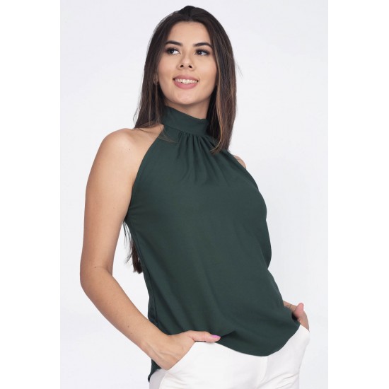 Blusa Trapézio Kaiapó Viscose Verde Musgo