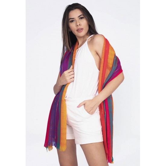 Echarpe Lenço Feminino Panamá Colors Arco-íris