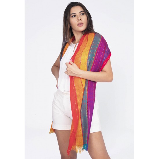 Echarpe Lenço Feminino Panamá Colors Arco-íris