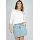Blusa Morcego Ampla Manga 3/4 Off White
