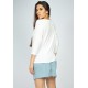 Blusa Morcego Ampla Manga 3/4 Off White
