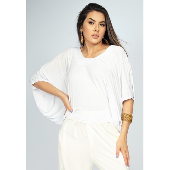 Blusa Bata Îandé Malha Off White