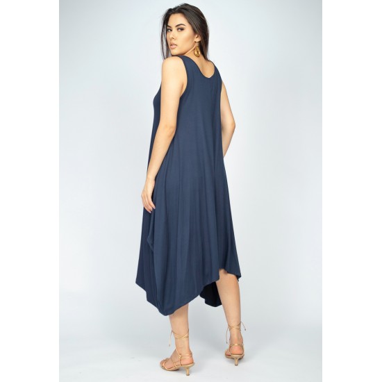 Vestido Saruel Regata Malha Azul Marinho