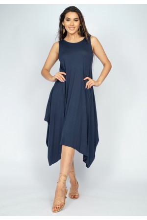 Vestido Saruel Regata Malha Azul Marinho